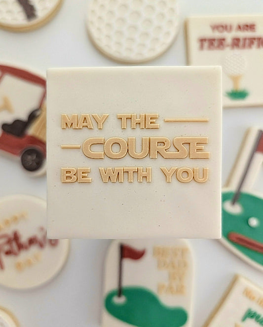 golf ball fathers day dad best dad by par may the course be with you golf green flag cookie stamp cookie cutter stampandimpress star wars pun