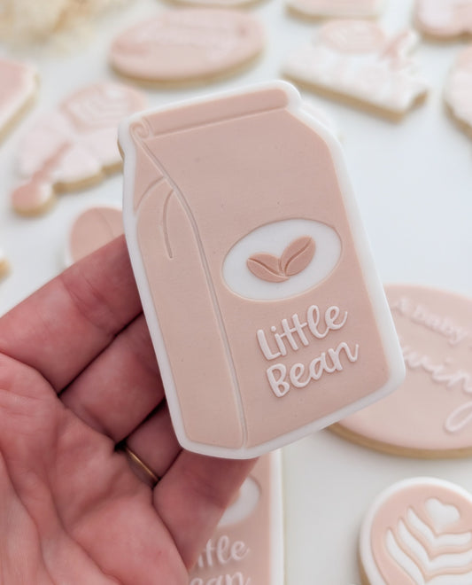 Oh baby coffee up coffee beans little bean coffee rattle a baby is brewing espresso baby shower cookie stamp cookie cutter stampandimpress