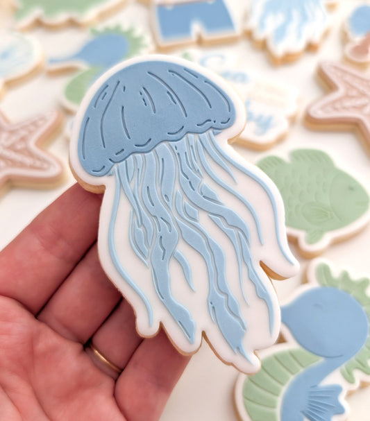 sand dollar shell sea creature under the sea sea you soon baby rattle seahorse jellyfish fish starfish clam shell ocean beach cookie stamp cookie cutter stampandimpress fondant debosser