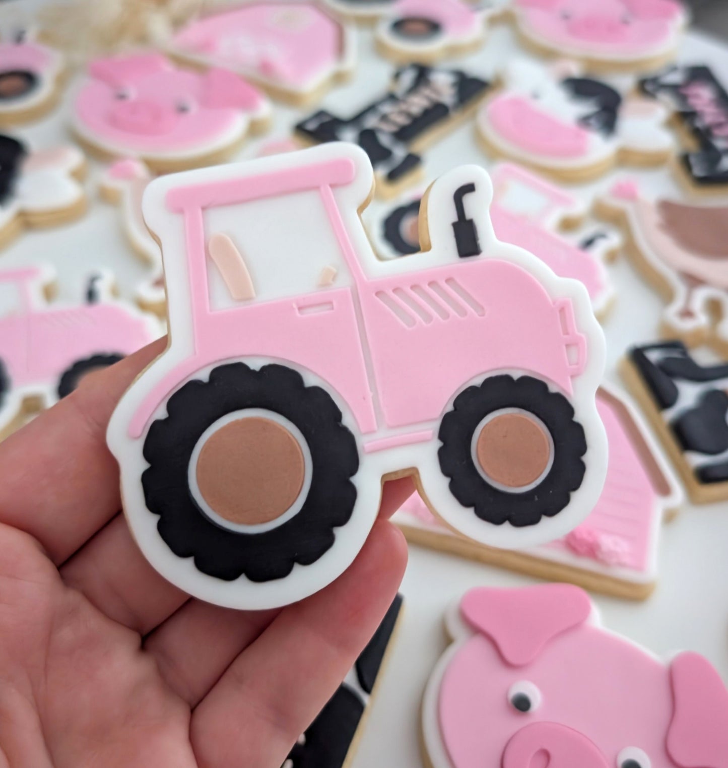 tractor barn farm cow wheat cookie stamp cookie cutter stampandimpress 