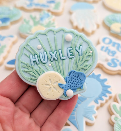 coral seaweed under the sea oneder the sea sea you soon baby seahorse starfish sand dollar clam shell cookie stamp cookie cutter stampandimpress fish