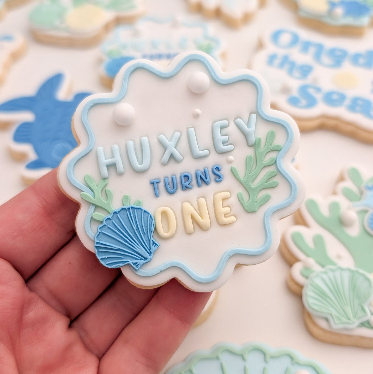 coral seaweed under the sea oneder the sea sea you soon baby seahorse starfish sand dollar clam shell cookie stamp cookie cutter stampandimpress