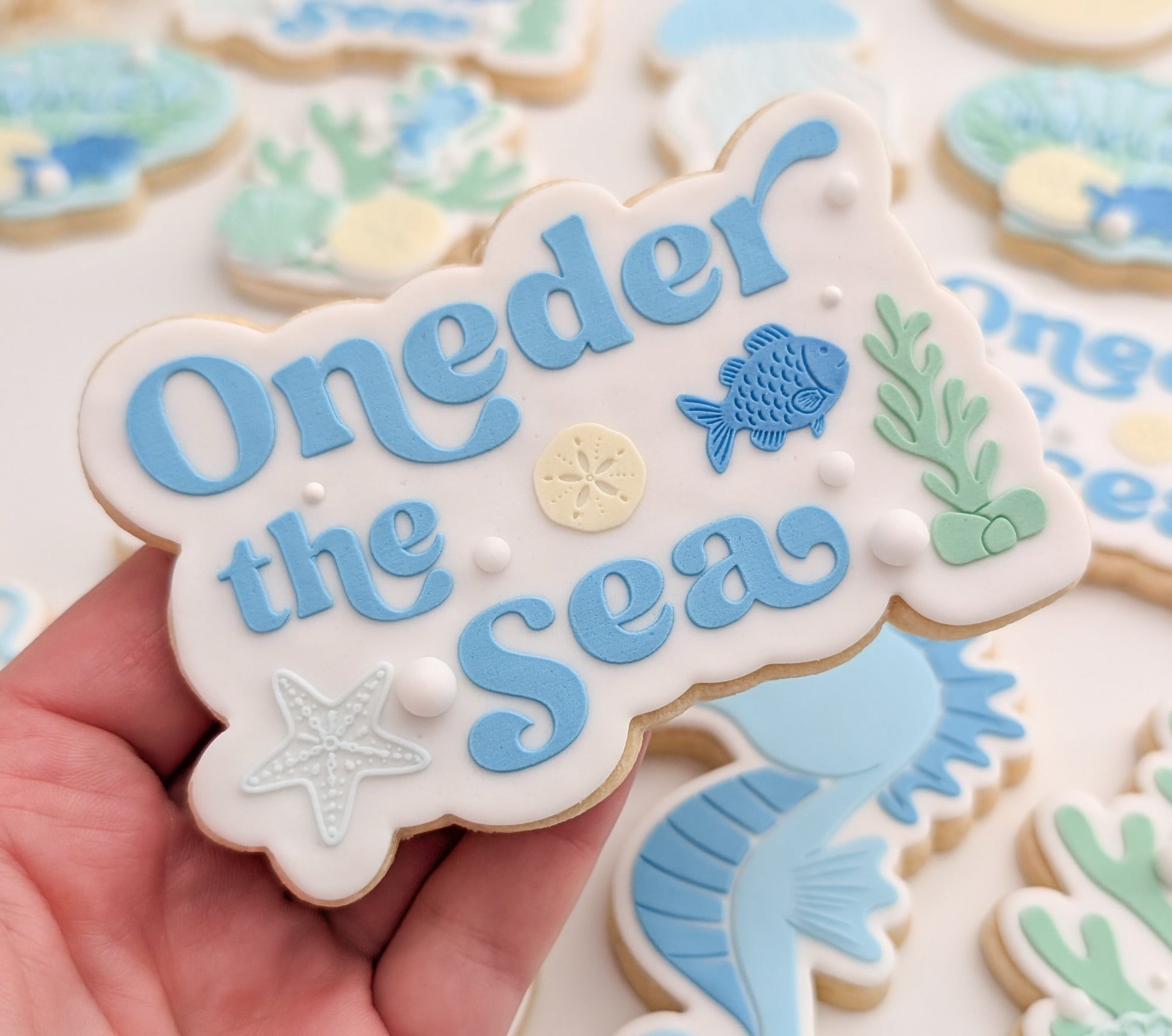 coral seaweed under the sea oneder the sea sea you soon baby seahorse starfish sand dollar clam shell cookie stamp cookie cutter stampandimpress
