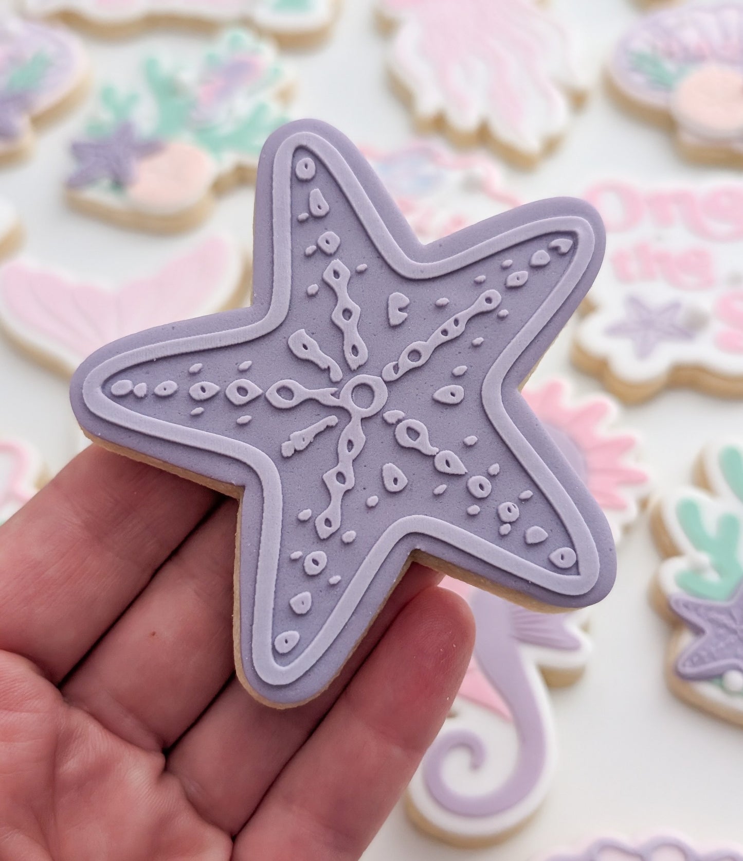 coral seaweed under the sea oneder the sea sea you soon baby seahorse starfish sand dollar clam shell cookie stamp cookie cutter stampandimpress
