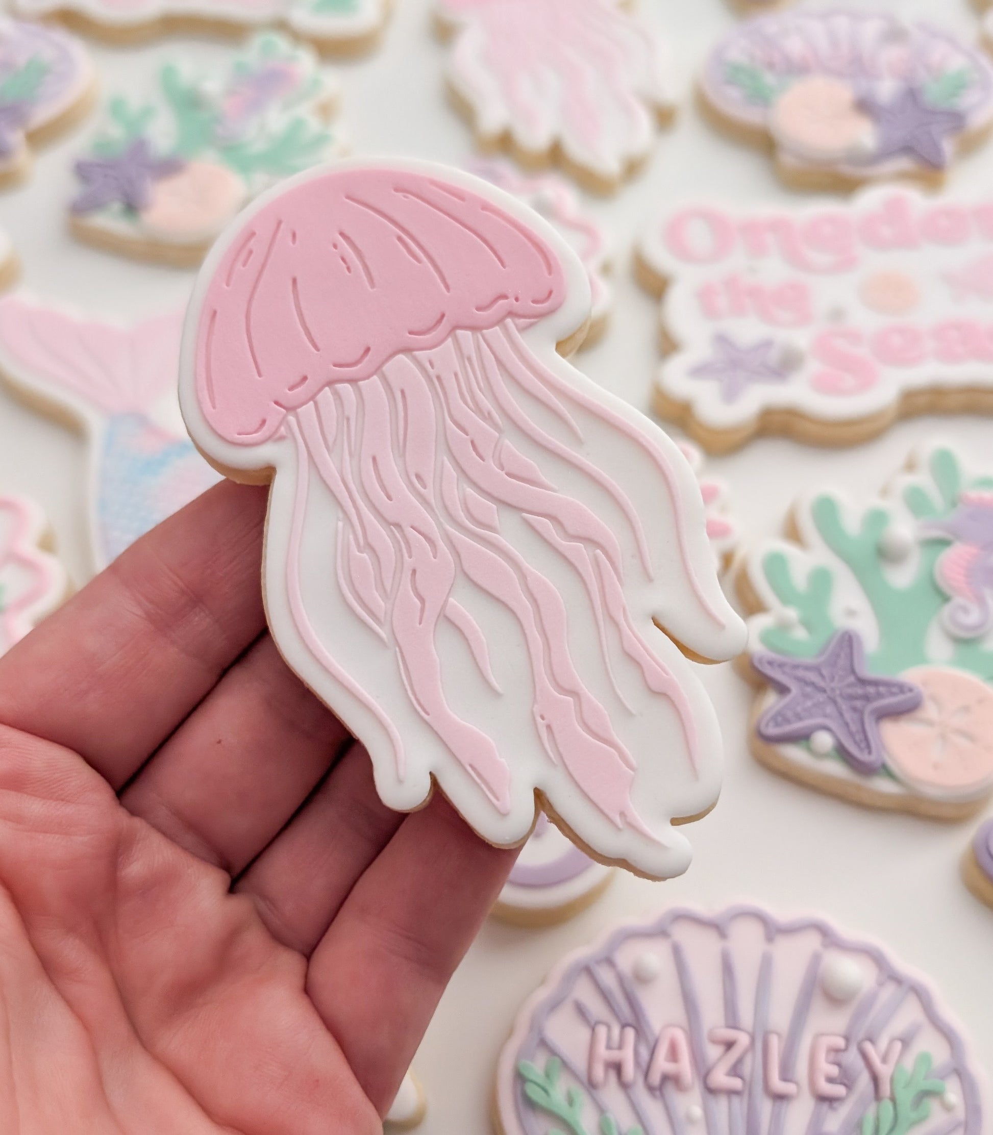 coral seaweed under the sea oneder the sea sea you soon baby seahorse starfish sand dollar clam shell cookie stamp cookie cutter stampandimpress jellyfish
