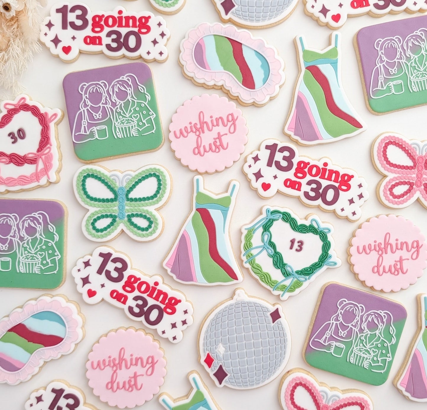 pina colada cocktail pineapple 13 going on 30 suddenly 30 drink cookie stamp cookie cutter stampandimpress wishing dust butterfly mix tape 30 flirty & thriving disco ball 
