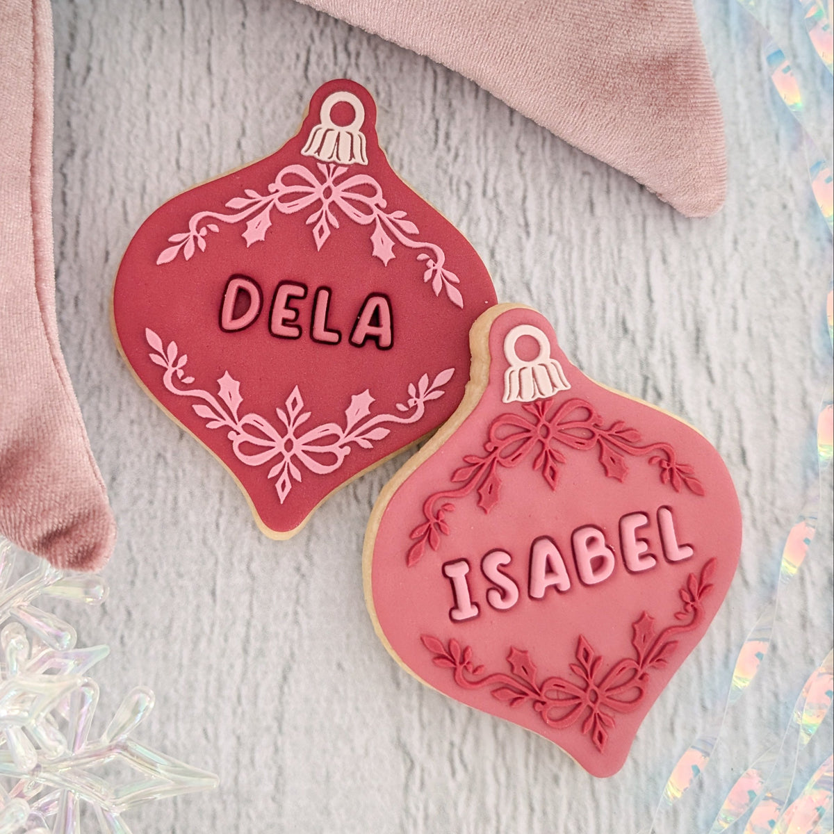 Pretty Pointy Bauble Raised Cookie Stamp/Fondant Debosser & Cutter