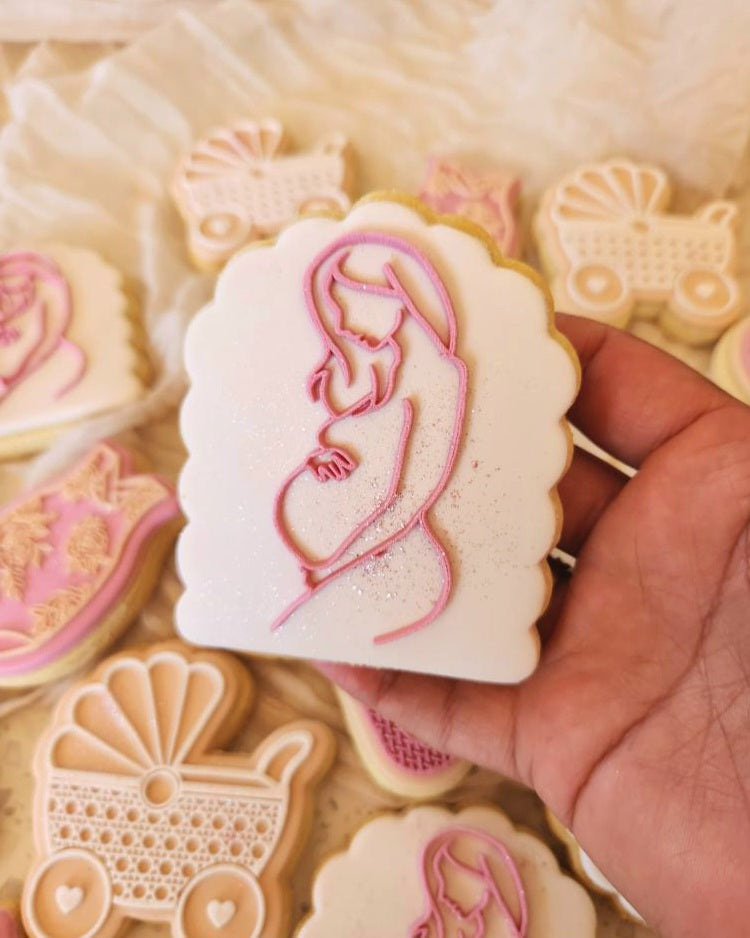 mum mama mom pregnant baby shower mum to be cookie stamp cookie cutter stampandimpress