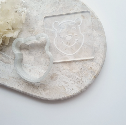Pooh Bear Face Raised Cookie Stamp/Fondant Debosser & Cutter