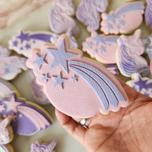 shooting star unicorn sparkle magic unicorn horn stars fairy cookie stamp cookie cutter stampandimpress