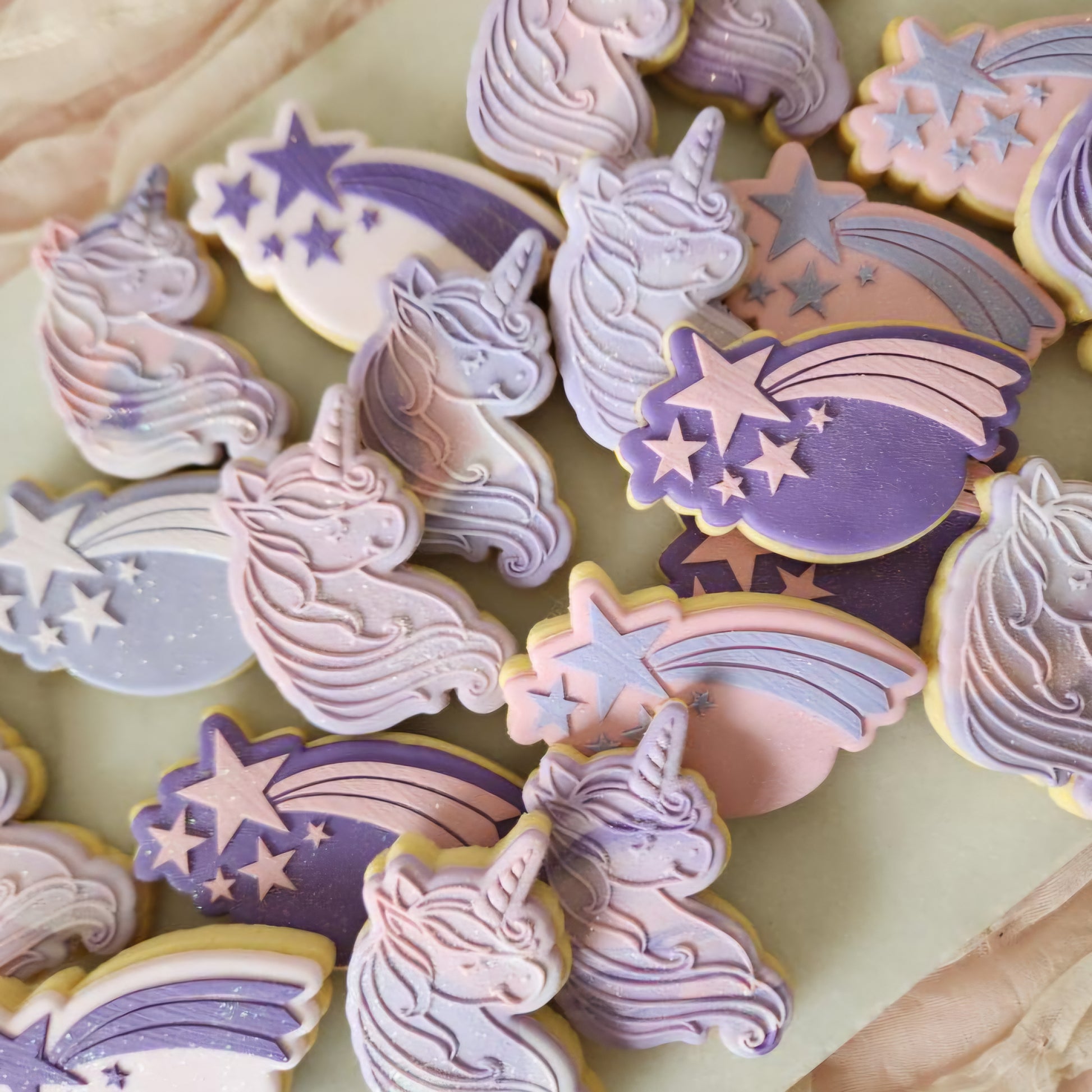 shooting star unicorn sparkle magic unicorn horn stars fairy cookie stamp cookie cutter stampandimpress