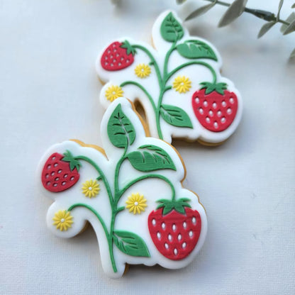 berry strawberry plant berry 1st flower mini bow mini berry cookie stamp cookie cutter stampandimpress
