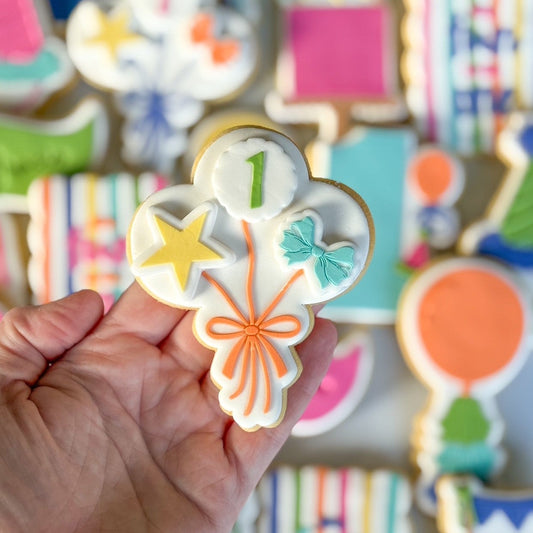 blank balloon strings mini star mini bow happy birthday cookie stamp cookie cutter stampandimpress