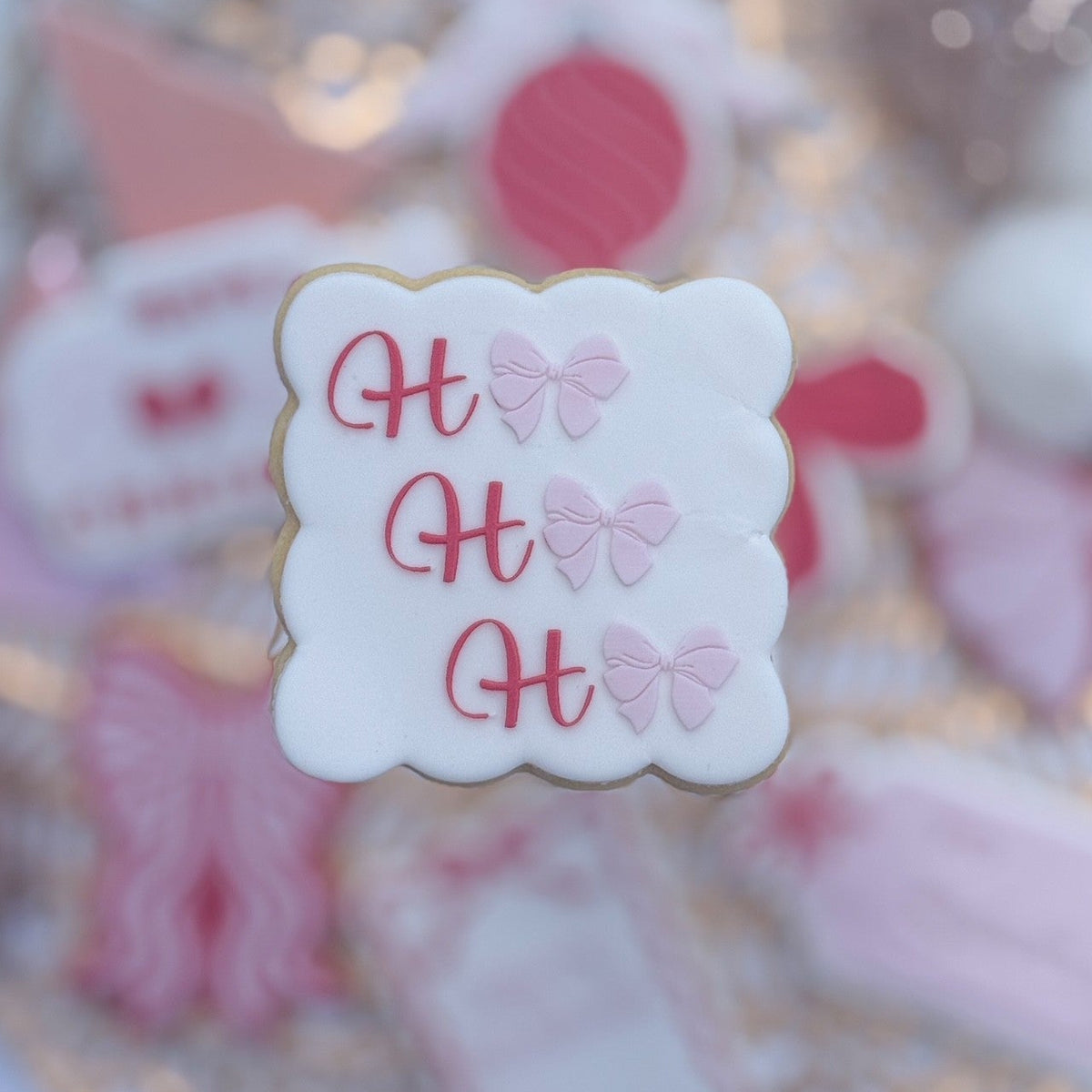 Ho Ho Ho Bows Raised Cookie Stamp/Fondant Debosser