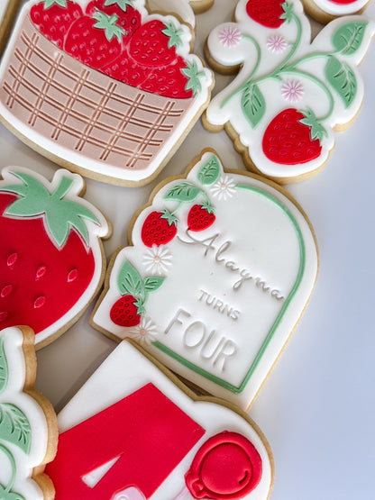 Strawberry Plaque Raised Cookie Stamp/Fondant Debosser & Cutter