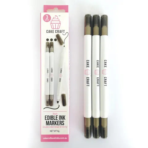 Cake Craft Edible Food Pen Markers | Black | 3 Pack