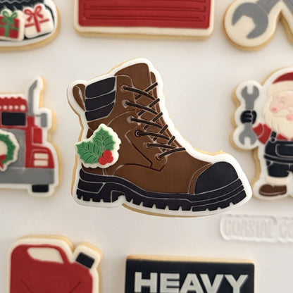Work Boot Raised Cookie Stamp/Fondant Debosser & Cutter