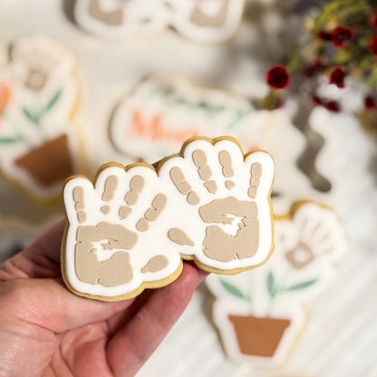 handprint pot plant happy mothers day best mum hands down hand flower cookie stamp cookie cutter stampandimpress