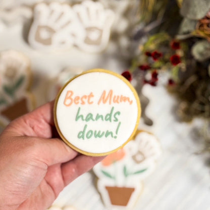 handprint pot plant happy mothers day best mum hands down hand flower cookie stamp cookie cutter stampandimpress