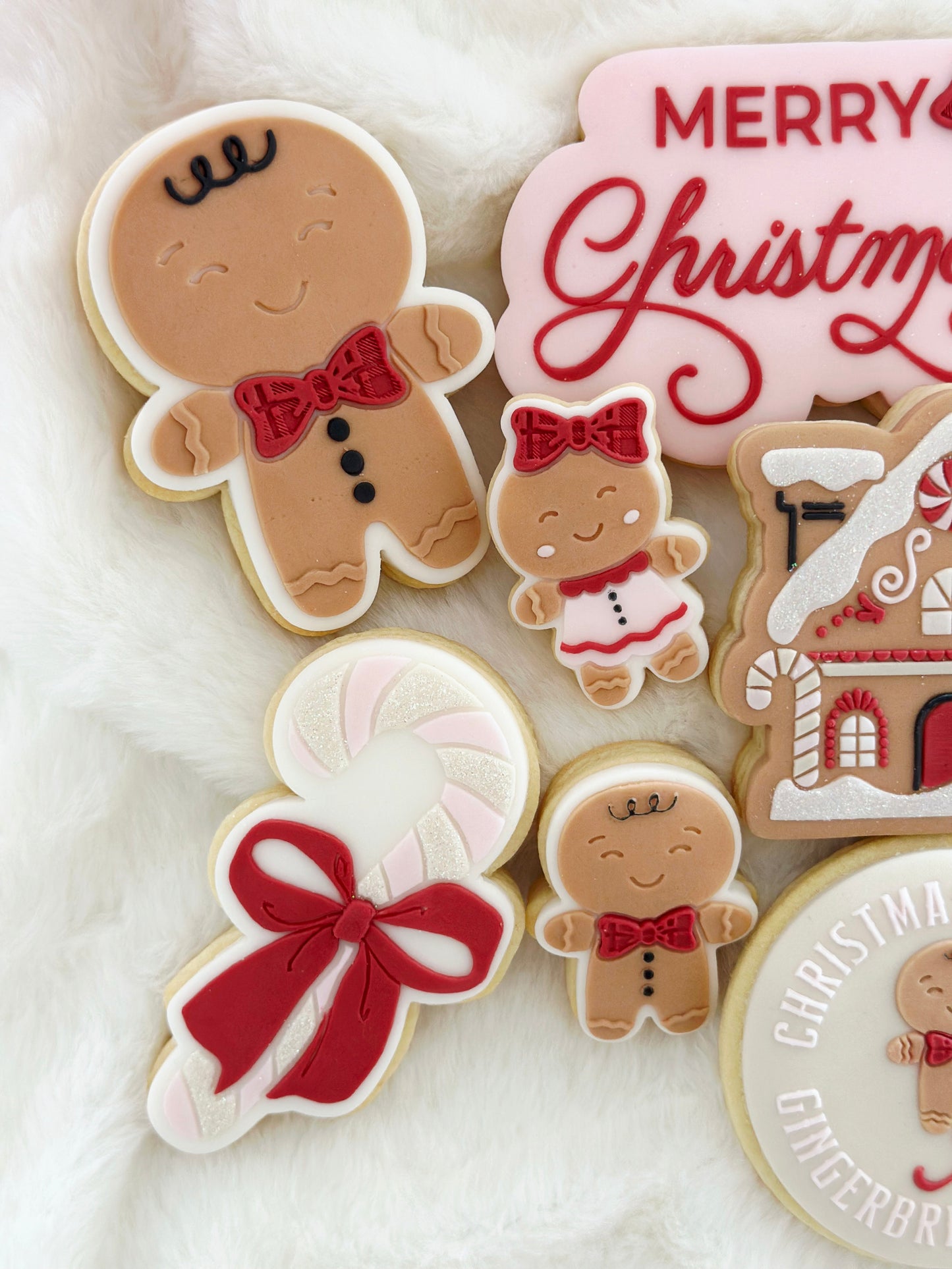 Candy Cane with Bow Raised Cookie Stamp/Debosser & Cutter