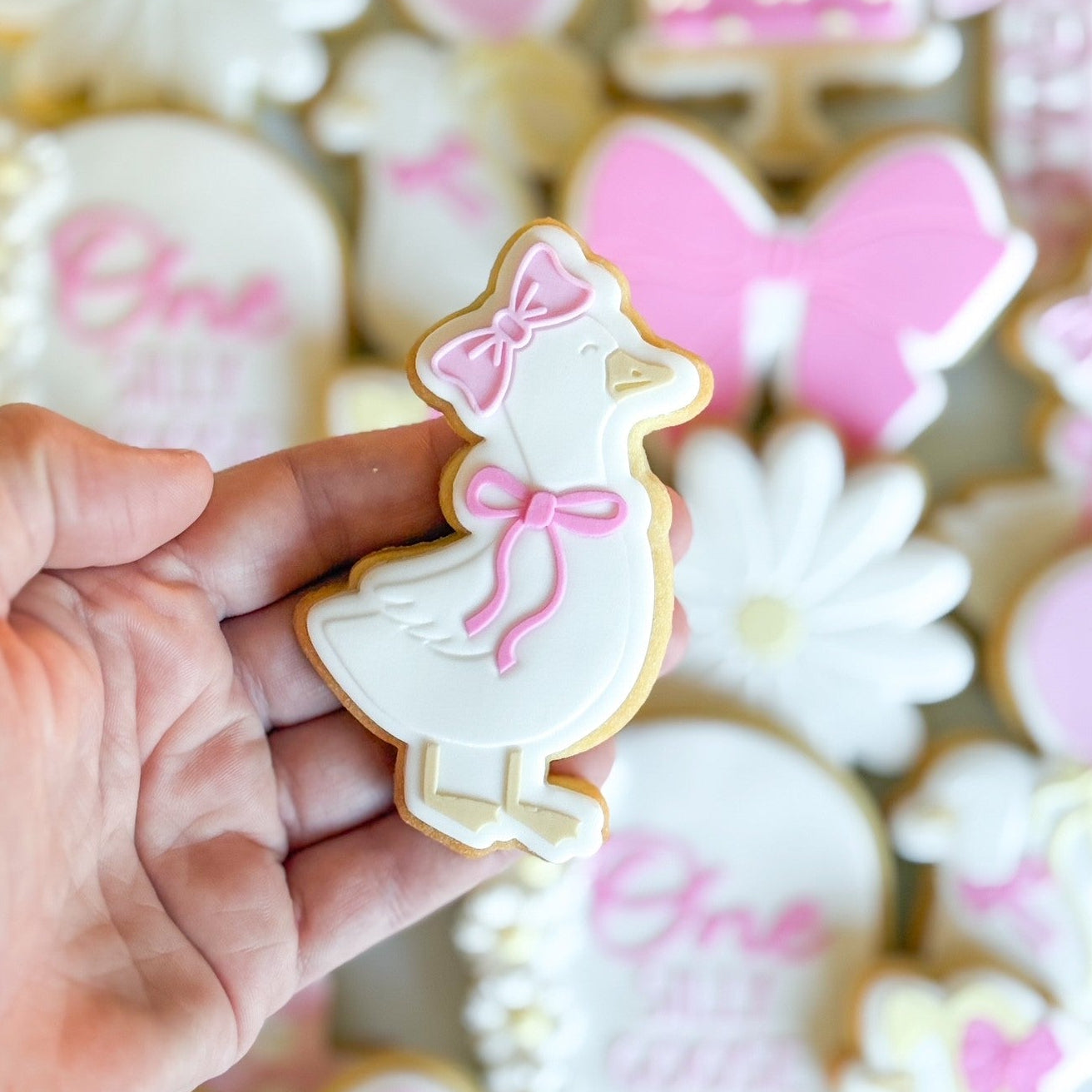 goose one silly goose on the loose with bow cookie stamp cookie cutter stampandimpress daisy