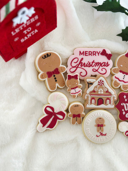 Merry Christmas Raised Cookie Stamp/Debosser & Cutter