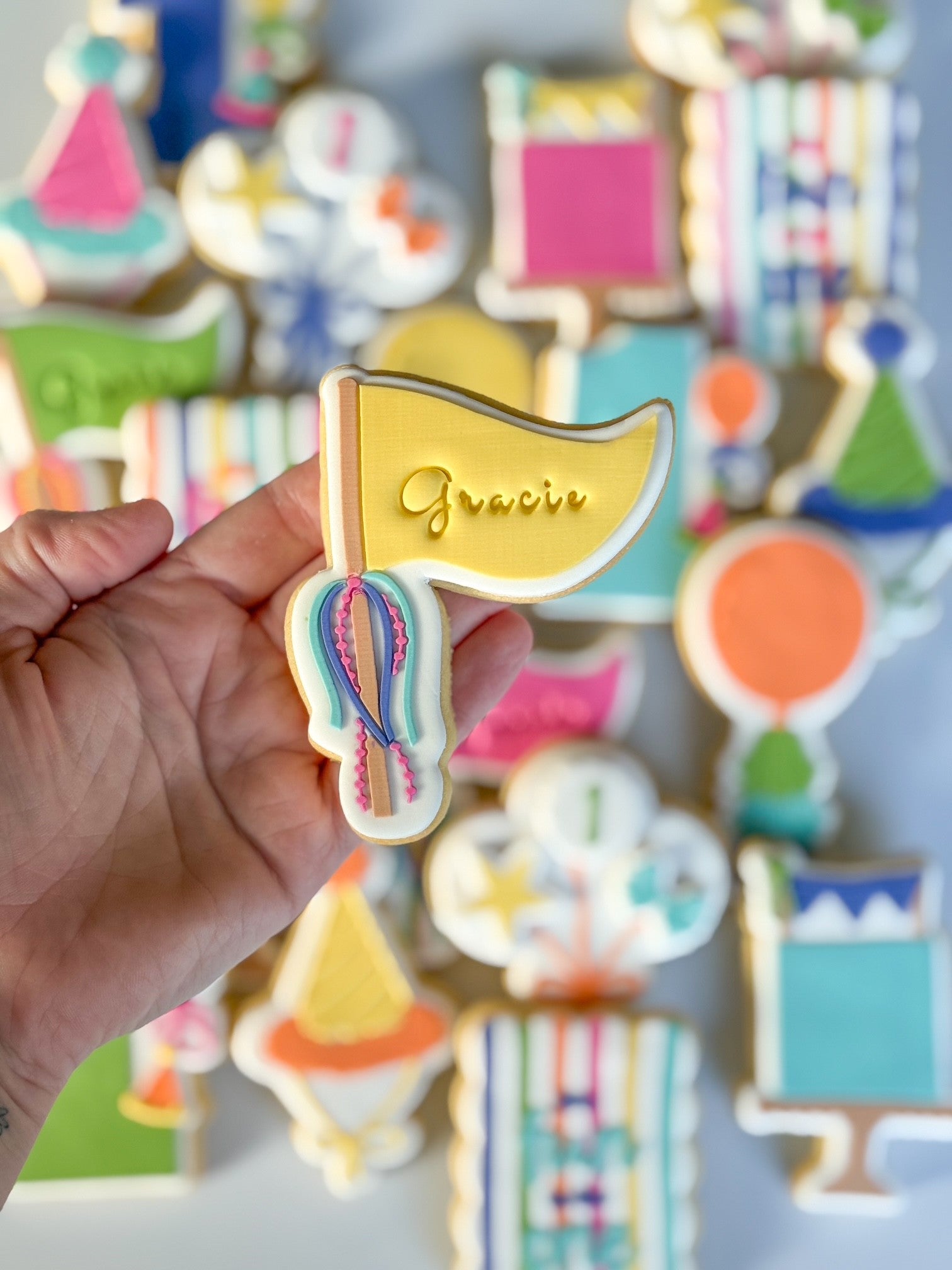 party flag happy birthday fun to be one party hat cake cookie stamp cookie cutter stampandimpress