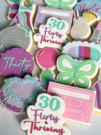 pina colada cocktail pineapple 13 going on 30 suddenly 30 drink cookie stamp cookie cutter stampandimpress wishing dust butterfly mix tape 30 flirty & thriving disco ball 