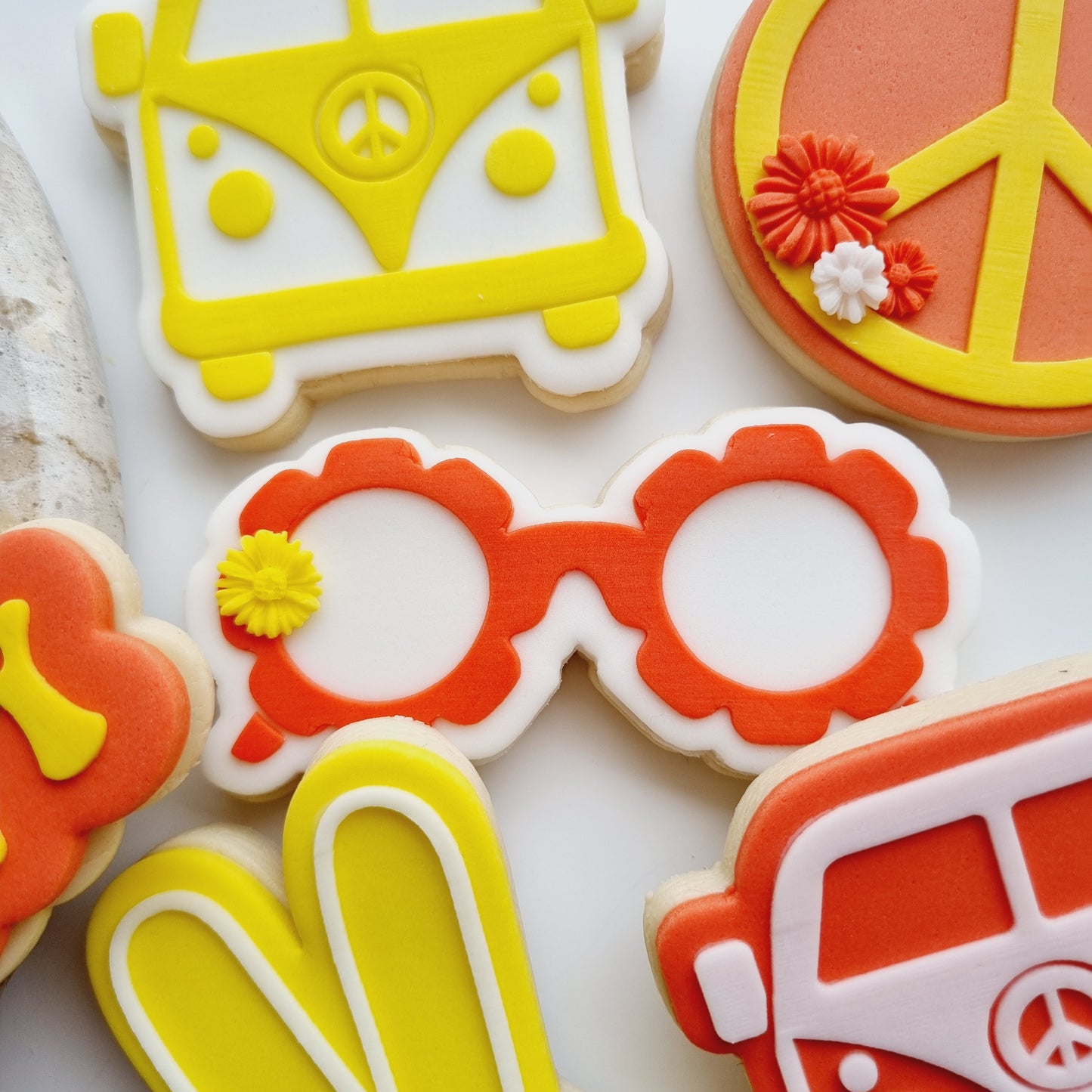 two groovy one floral glasses daisy peace kombi cookie cutter cookie stamp stampandimpress