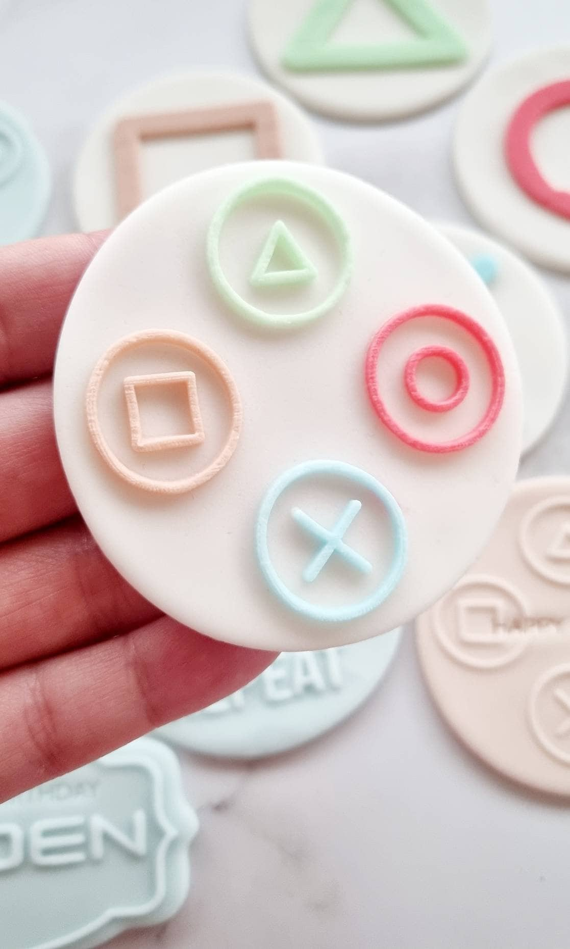 pattern cookie stamp cookie cutter baker bake baking cute beautiful design embosser debosser decorate fondant Perth Australia stampandimpress stamp & impress custom name gaming playstation xbox game controller level gamer eat sleep game repeat