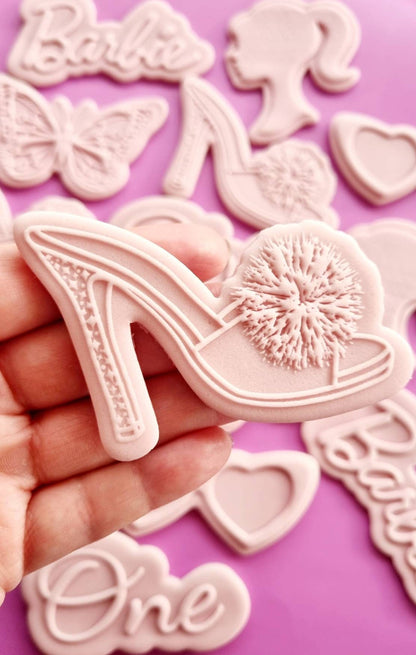 pattern cookie stamp cookie cutter baker bake baking cute beautiful design embosser debosser fondant Perth Australia custom stampandimpress stamp & impress birthday barbie ken heart glasses logo nail polish head shoe heel girl girly stiletto