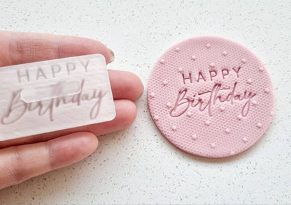 happy birthday stamp impression imprint embosser debosser stamp & impress cookie stamp cookie cutter stamp and impress perth