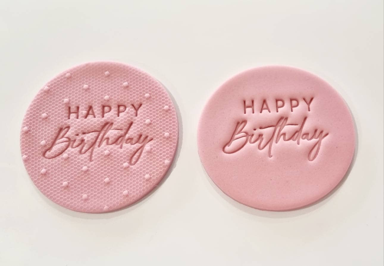 Happy Birthday Impression Cookie Stamp/Embosser