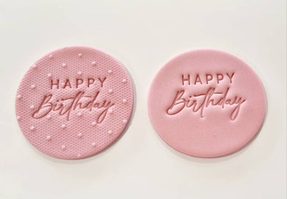 Happy Birthday Impression Cookie Stamp/Embosser