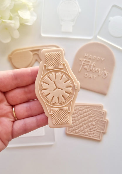 pattern cookie stamp cookie cutter baker bake baking cute beautiful design embosser debosser decorate fondant Perth Australia custom stampandimpress stamp & impress happy fathers day dad daddy father shoes watch jumper glasses classy boujee stylish