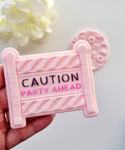 pattern cookie stamp cookie cutter baker bake baking cute beautiful design embosser debosser decorate fondant Perth Australia custom stampandimpress stamp & impress construction build building digger hat sign caution party zone ahead wheel danger