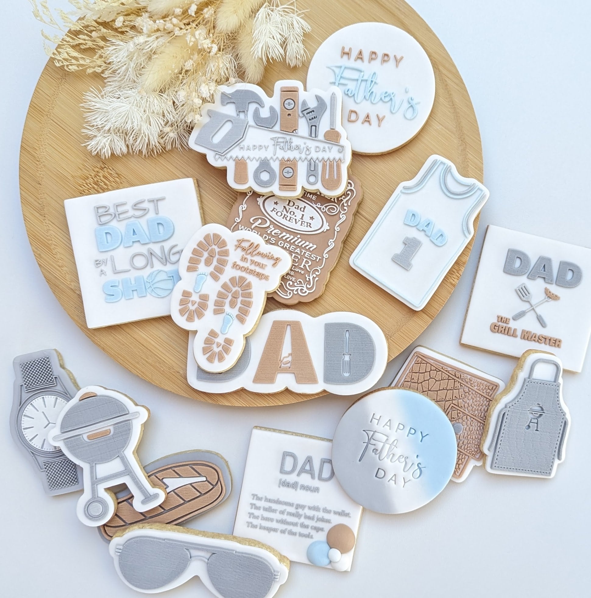 sunglasses glasses dad happy fathers day wallet watch boujee daddy bowtie cookie stamp cookie cutter stampandimpress