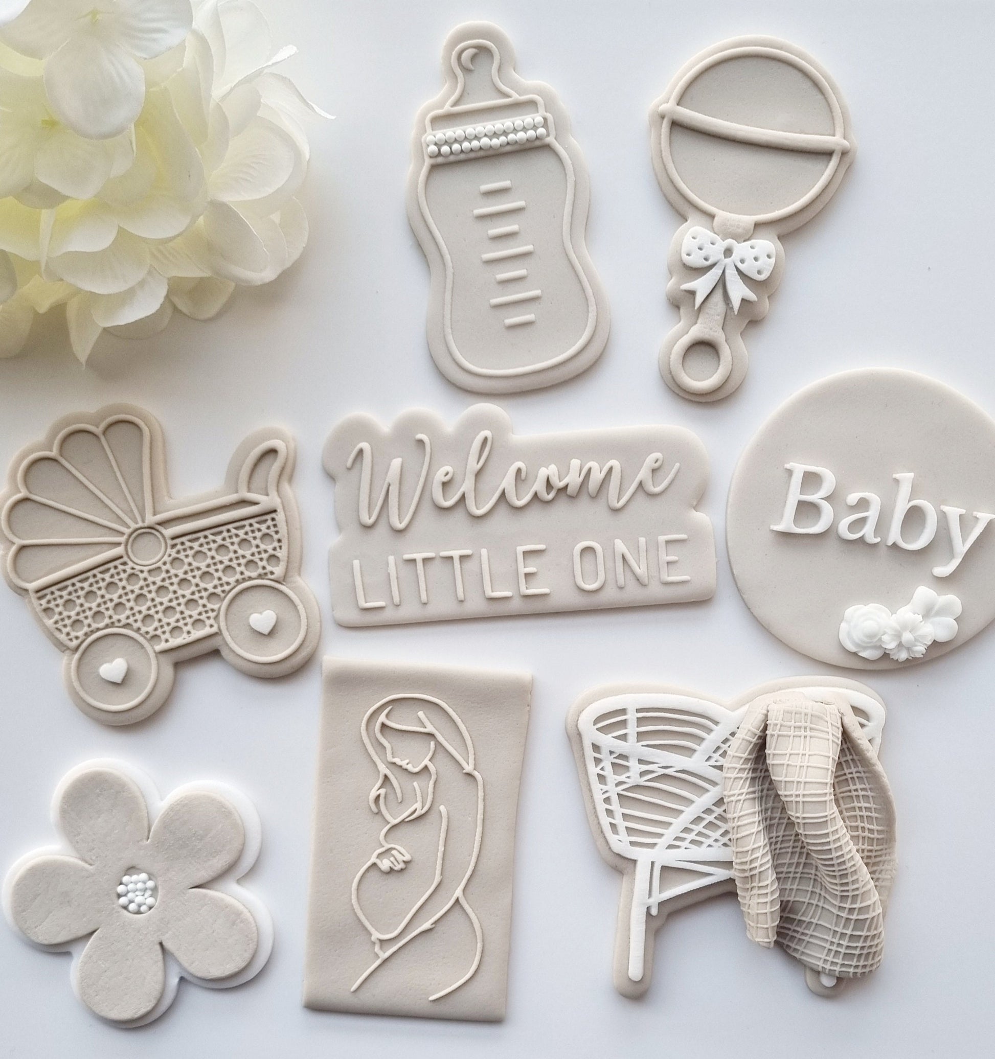 pattern cookie stamp cookie cutter baker bake baking cute beautiful design embosser debosser decorate fondant Perth Australia custom stampandimpress stamp & impress baby shower pram rattan crib bottle rattle