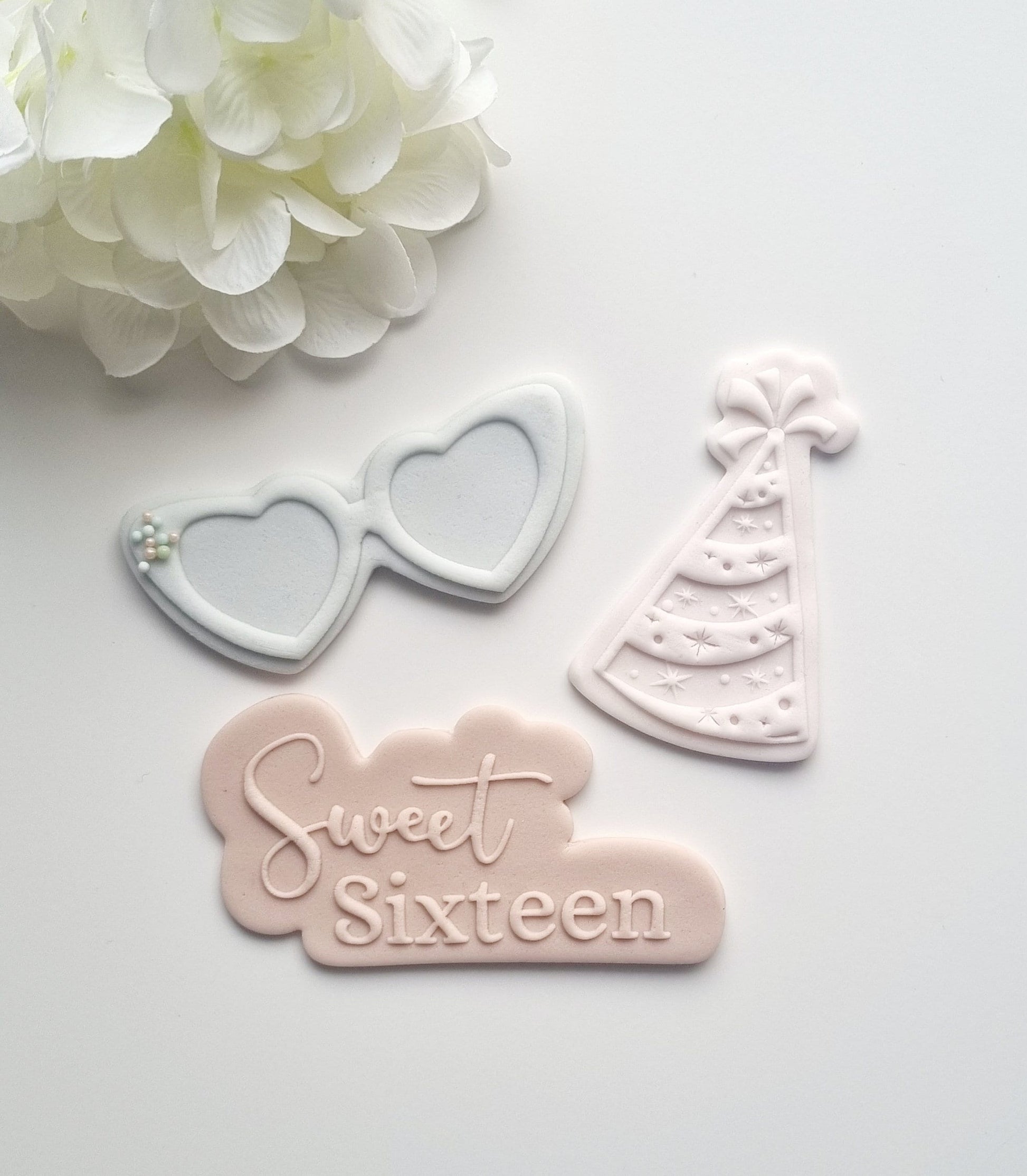 Sweet Sixteen Raised Cookie Stamp/Debosser & Cutter