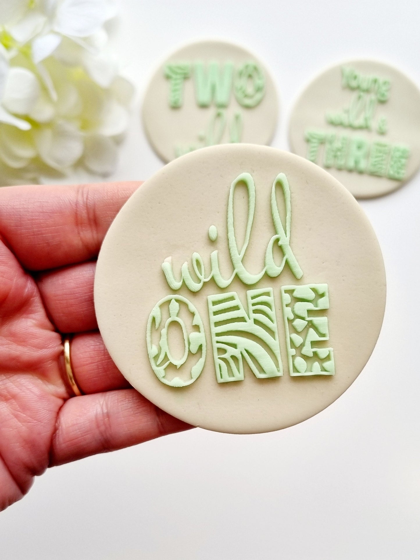 pattern cookie stamp cookie cutter baker bake baking cute beautiful design embosser debosser decorate fondant Perth Australia custom stampandimpress stamp & impress wild one two wild wild and three safari animals jungle