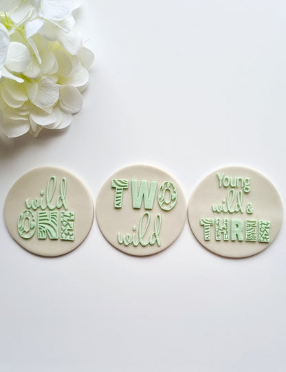 pattern cookie stamp cookie cutter baker bake baking cute beautiful design embosser debosser decorate fondant Perth Australia custom stampandimpress stamp & impress wild one two wild wild and three safari animals jungle