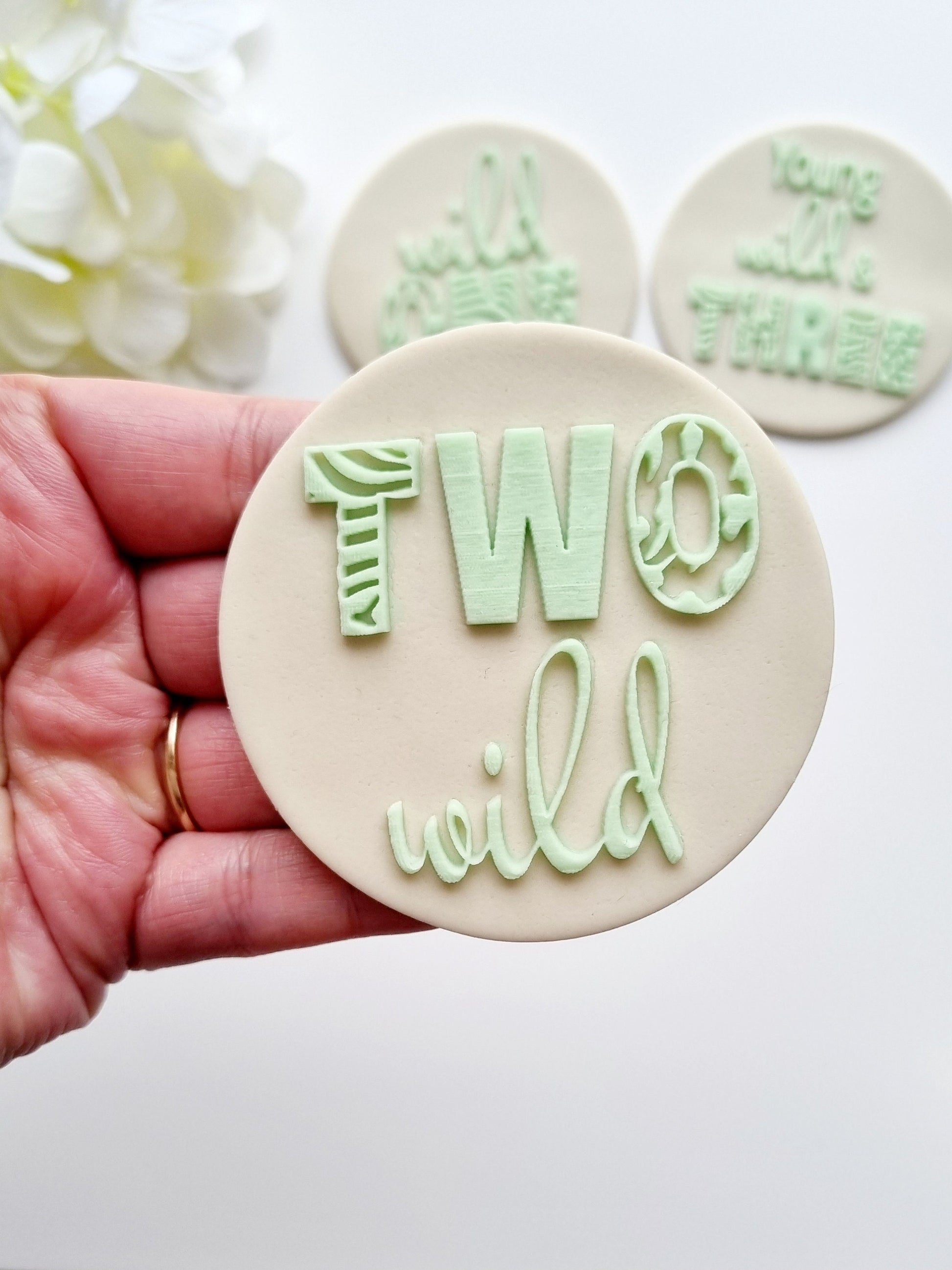 pattern cookie stamp cookie cutter baker bake baking cute beautiful design embosser debosser decorate fondant Perth Australia custom stampandimpress stamp & impress wild one two wild wild and three safari animals jungle