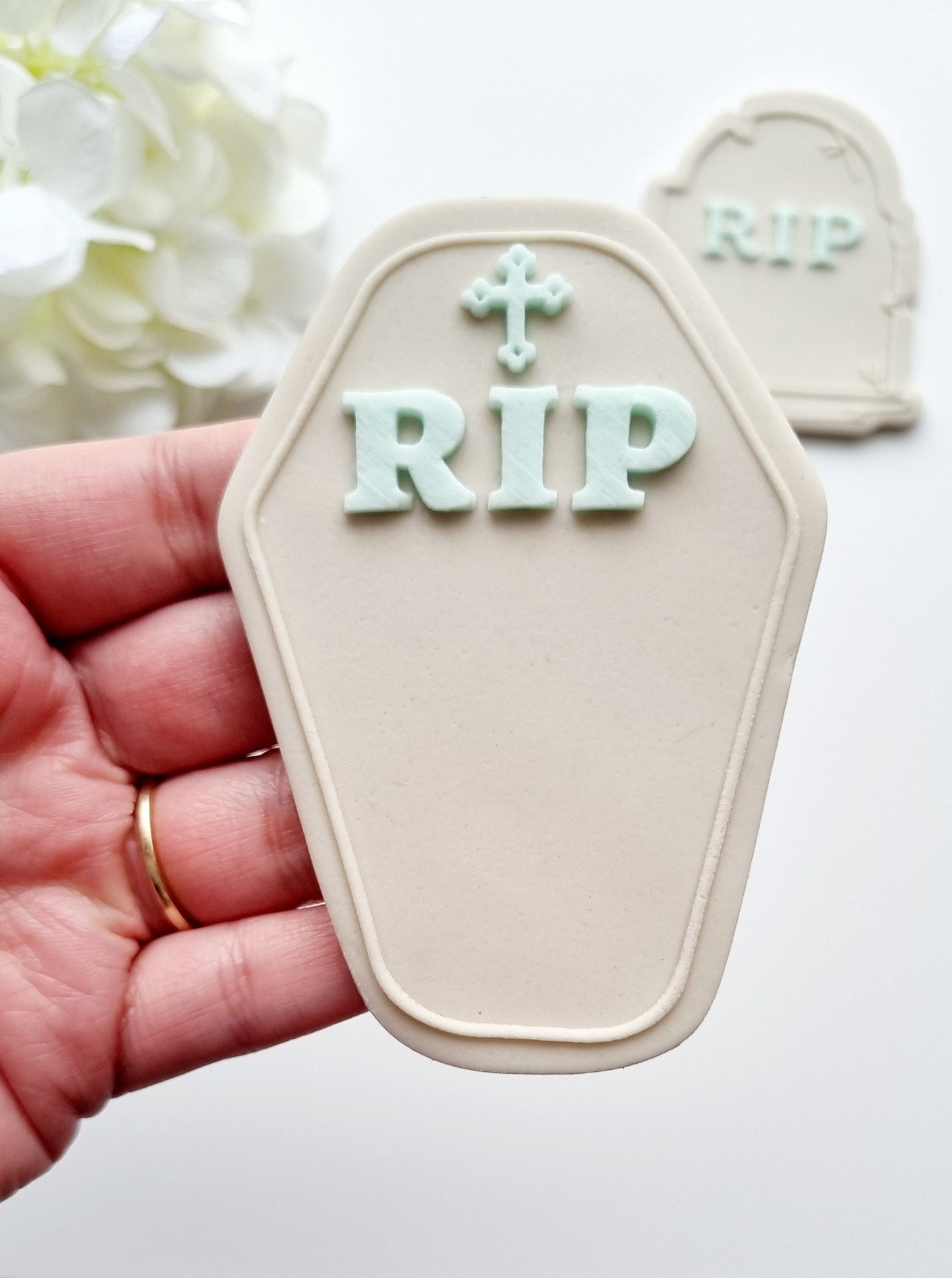 pattern cookie stamp cookie cutter baker bake baking cute beautiful design embosser debosser decorate fondant Perth Australia custom stampandimpress stamp & impress birthday rip R.I.P. 20s 30s happy birthday AF tombstone coffin halloween ghost ghoul