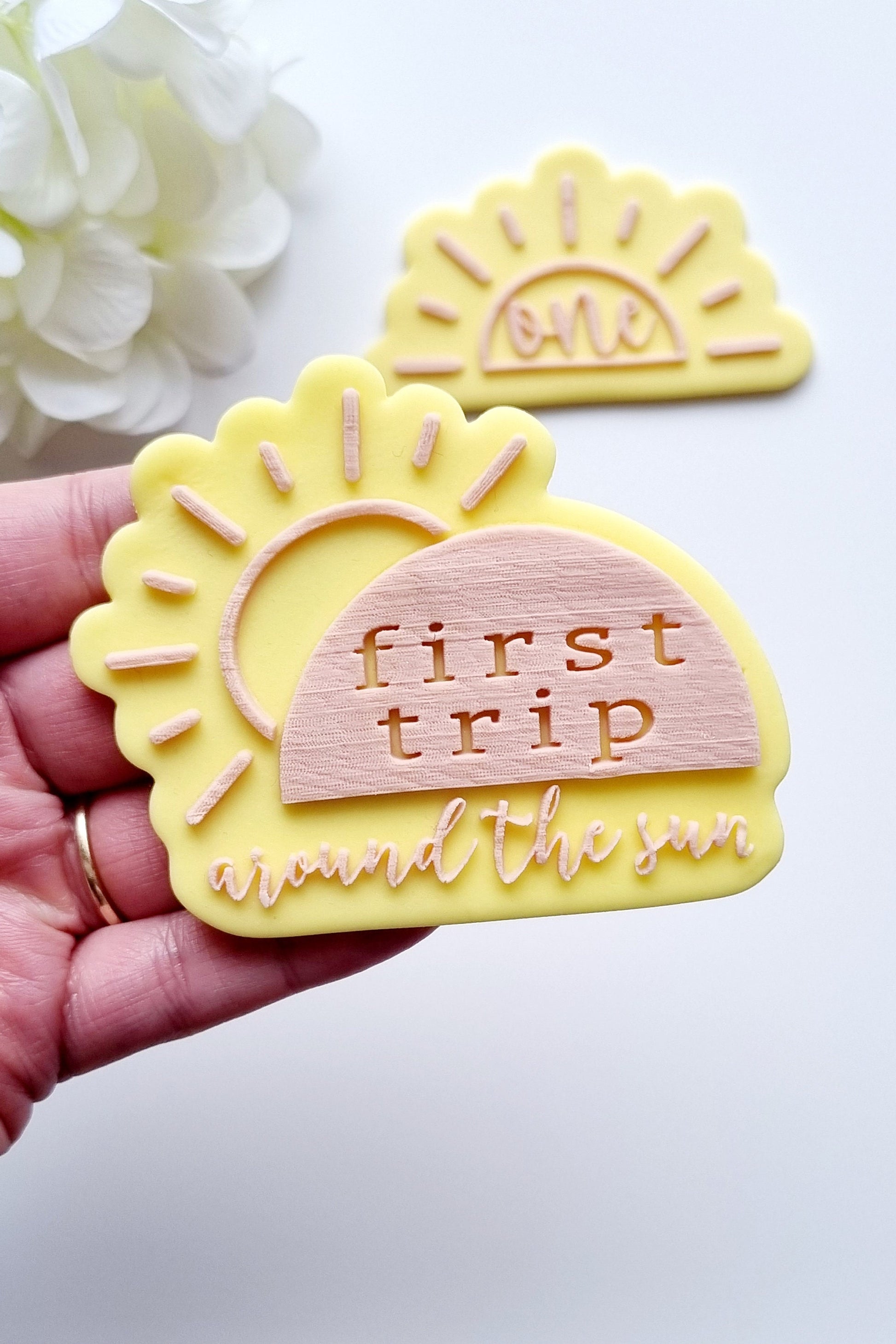 pattern cookie stamp cookie cutter baker bake baking cute beautiful design embosser debosser decorate fondant Perth Australia custom stampandimpress stamp & impress sunshine first trip around the sun lap sun one