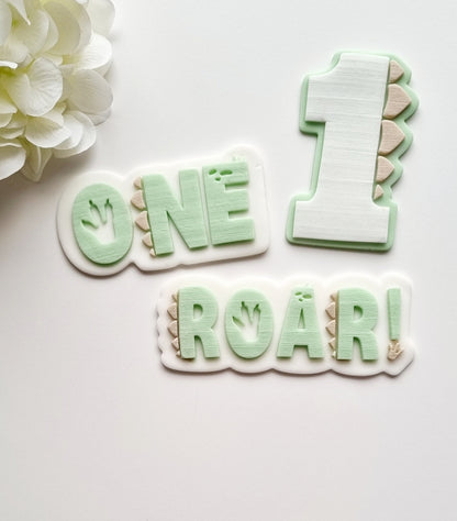 Dinosaur Number 1 Raised Cookie Stamp/Fondant Debosser & Cutter