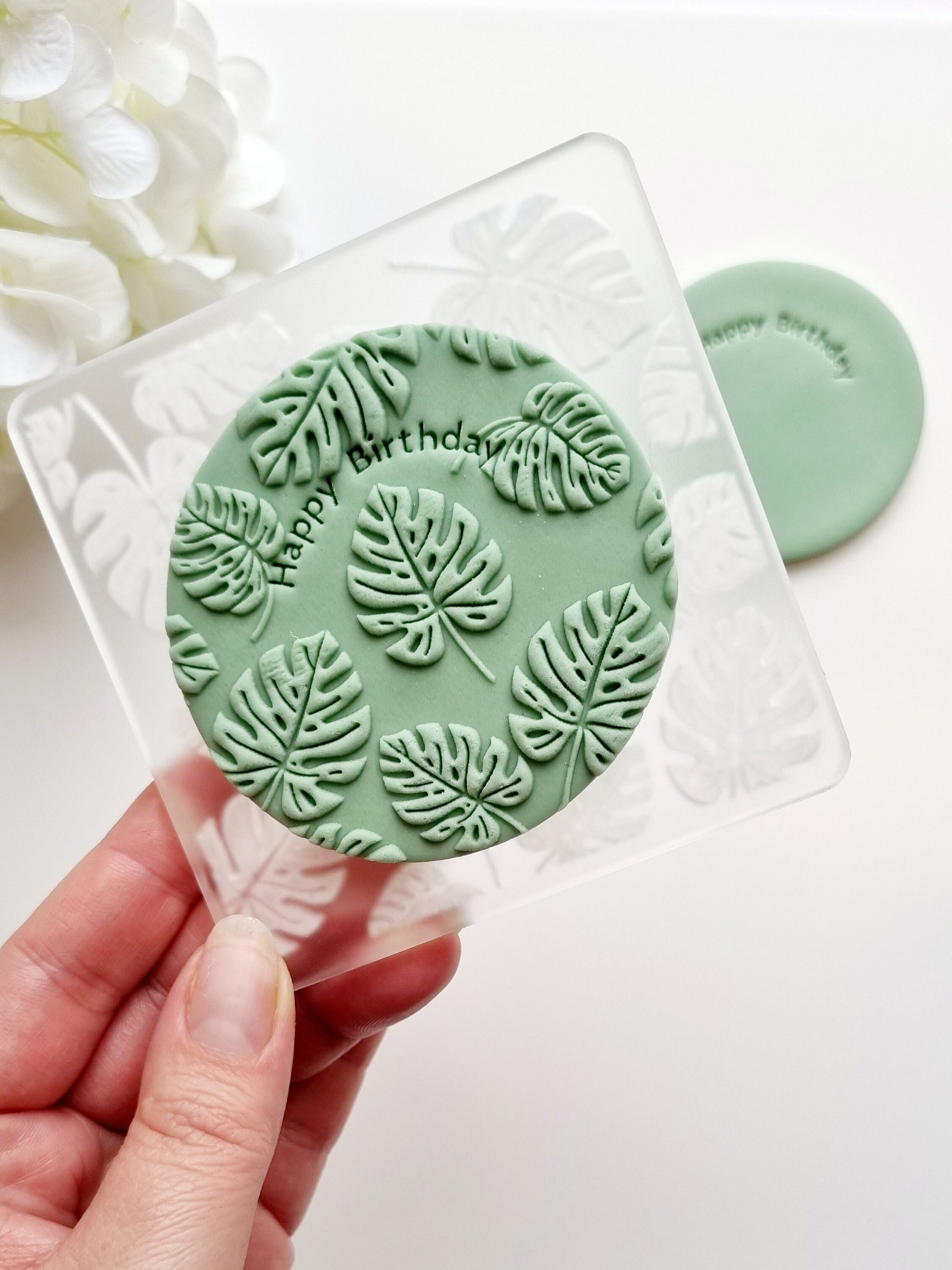 Curved Happy Birthday Impression Cookie Stamp/Embosser