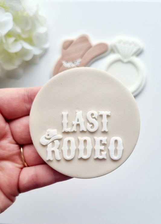 pattern cookie stamp cookie cutter baker bake baking cute beautiful design embosser debosser decorate fondant Perth Australia stampandimpress stamp & impress first rodeo theme western last rodeo hens wife bride