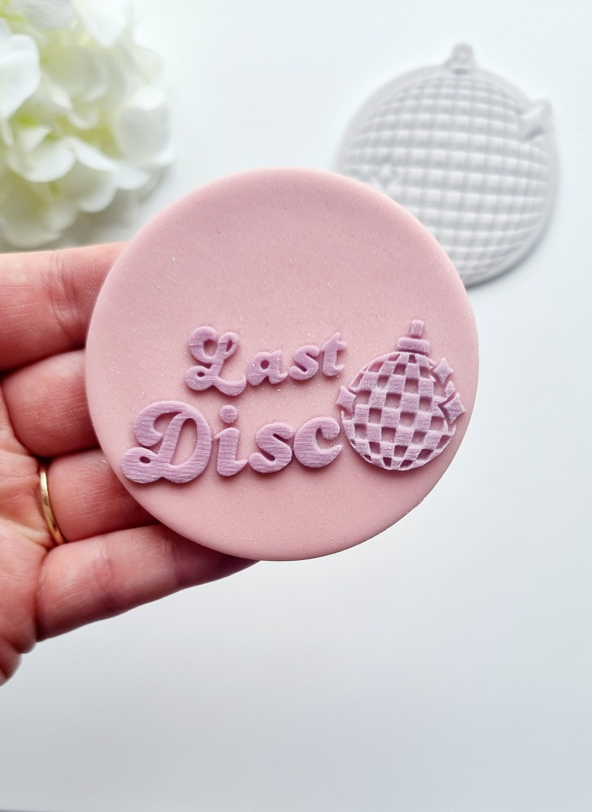 pattern cookie stamp cookie cutter baker bake baking cute beautiful design embosser debosser decorate fondant Perth Australia custom stampandimpress stamp & impress disco ball party last disco hens sparkle groovy retro