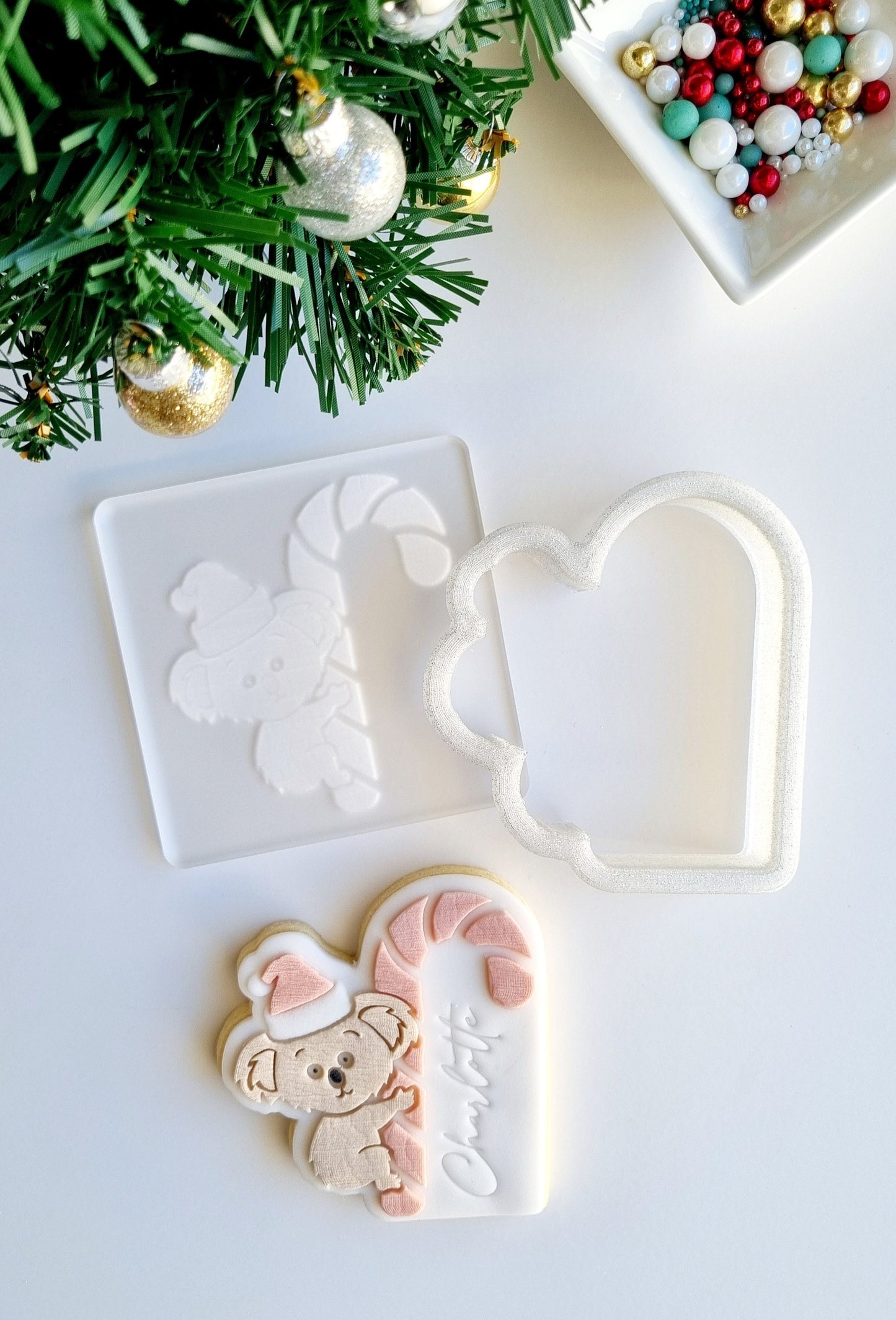 pattern cookie stamp cookie cutter baking decorate fondant Perth Australia custom stampandimpress stamp & impress christmas bauble tree candy cane santa sack merry christmas stocking wreath gingerbread man reindeer bon bon cracker snowflake present