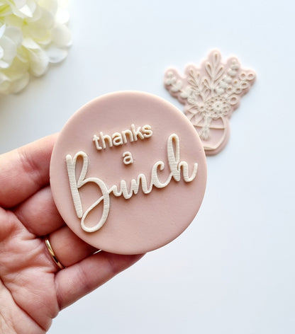 pattern cookie stamp cookie cutter baker bake baking cute beautiful design embosser debosser decorate fondant Perth Australia custom stampandimpress stamp & impress thanks a bunch flower thank you teacher blooming amazing